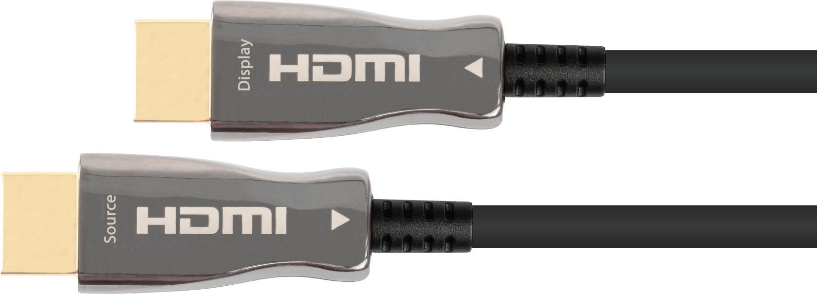 AOC Hybrid Ultra-High-Speed HDMI 2.1 Kabel, 8K @60Hz / 4K @120Hz, 48 GBit/s, schwarz, 20m, PYTHON (AOC-H21020) von Python