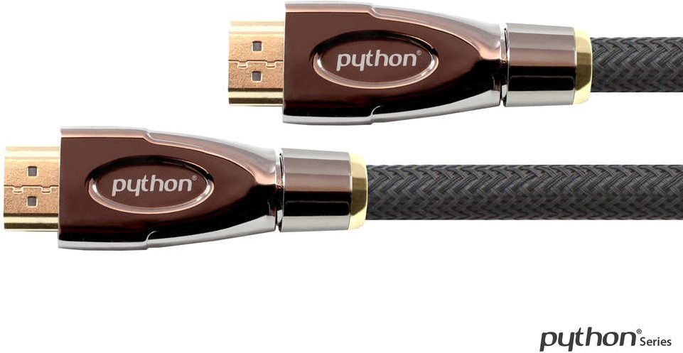 Anschlusskabel High-Speed-HDMI® mit Ethernet 4K2K / UHD, AKTIV (Redmere Chipsatz), vergoldete Kontakte, OFC, Nylongeflecht schwarz, 25 m, PYTHON® Seri (GC-M0023) von Python