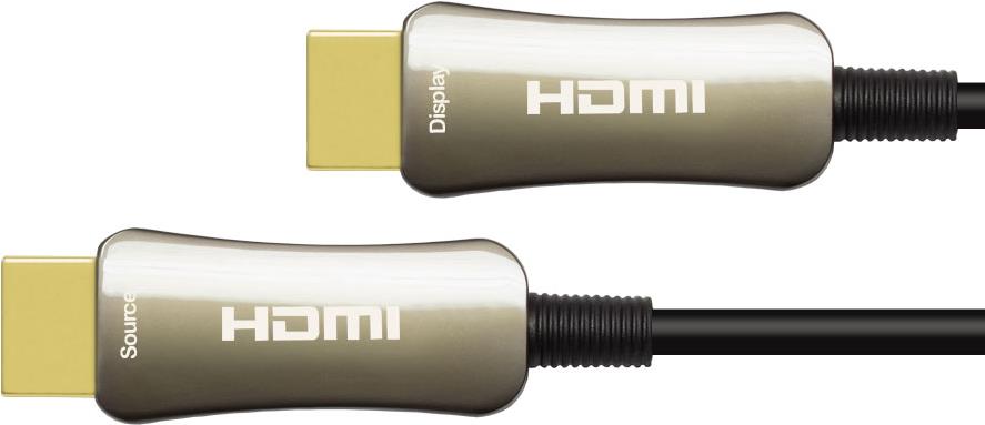 Optisches Hybrid HDMI 2.0 Anschlusskabel, 4K2K / UHD 60Hz, vergoldete Stecker und Kupferkontakte, schwarz, 90m, PYTHON® Series (GC-M0158) von Python