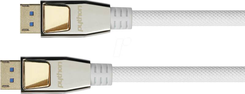 PYT DP20-PY005W - DisplayPort 2.0 Kabel, 8K 60 Hz, Nylon, weiß, 0,5 m von Python