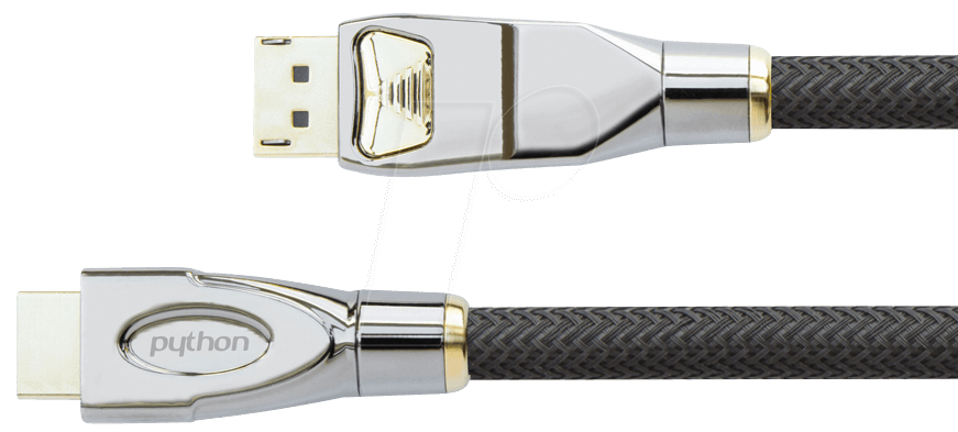 PYT M0084 - DisplayPort 1.2 Stecker auf HDMI Stecker, 1 m, schwarz von Python