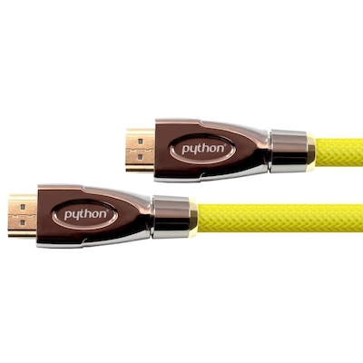 PYTHON HDMI 2.0 Kabel 5m Ethernet 4K*2K UHD vergoldet OFC gelb von Python® Series
