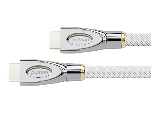 PYTHON Series PREMIUM High-Speed-HDMI Anschlusskabel mit Ethernet - 4K2K / UHD / Ultra HD @ 60 Hz - HDMI 2.0 - KUPFERLEITER, 3D, 3-fach geschirmt, Nylongeflecht - WEISS - 2 m von Python