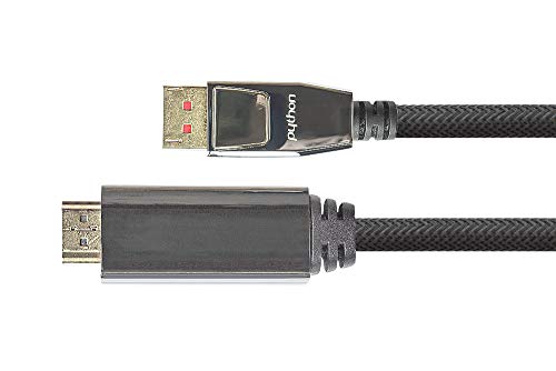PYTHON Series Premium DisplayPort 1.4 an HDMI 2.0 Anschlusskabel - 4K / UHD @60Hz - Adapter-Kabel - 3-Fach Schirmung, Vollmetallstecker, vergoldet- KUPFERLEITER - Nylongeflecht - schwarz, 3m PYTHON Series Premium DisplayPort 1.4 an HDMI 2.0 Anschlusskabel - 4K / UHD @60Hz - Adapter-Kabel - 3-Fach Schirmung, Vollmetallstecker, vergoldet- KUPFERLEITER - Nylongeflecht - schwarz, 3m von Python