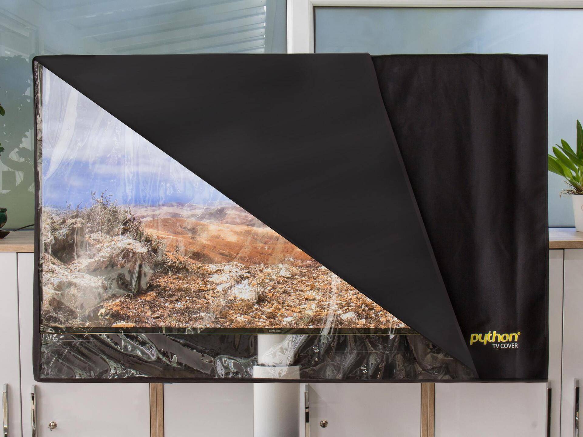 Python® Series TV-Cover Indoor/Outdoor - wetterfester Universalschutz für Ihr TV oder Monitor, 132x84 cm, 55 bis 58  (TV-C0155) von Python