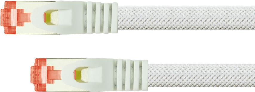 Python Series Patchkabel mit Rastnasenschutz (RNS) und Nylongeflecht - Cat. 6 - S/FTP - PiMF - PVC - 250MHz - OFC - weiß - 20m (8063PY-200W) von Python