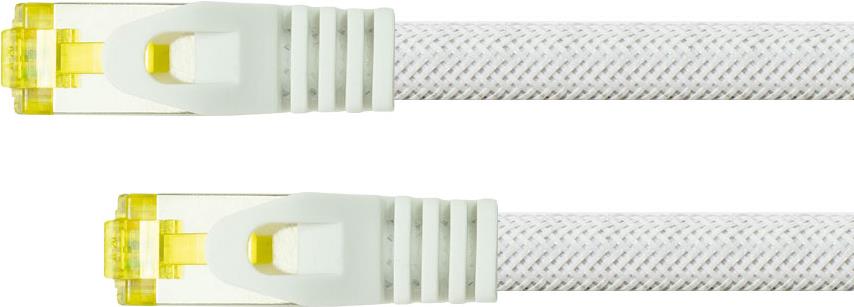 Python Series RJ45 Patchkabel mitCat.7 Rohkabel - Rastnasenschutz (RNS) und Nylongeflecht - S/FTP - PiMF - halogenfrei - 500MHz - OFC - weiß - 10m (8070PY-100W) von Python