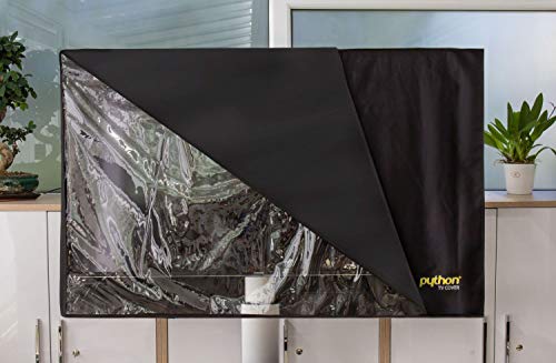 Python TV-Cover - 55" bis 58" Zoll - wetterfeste Schutzhülle für TV / Fernseher und Monitor | Indoor/Outdoor | 132x84 cm - schwarz von Python