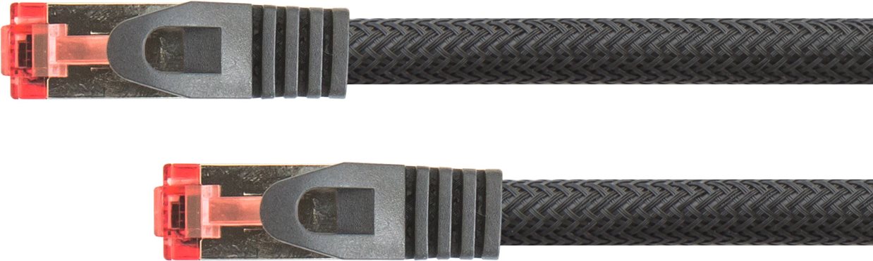 RNS® Patchkabel mit Rastnasenschutz und Nylongeflecht, Cat. 6, S/FTP, PiMF, PVC, 250MHz, OFC, schwarz, 1,5m, PYTHON® Series (8063PY-015S) von Python