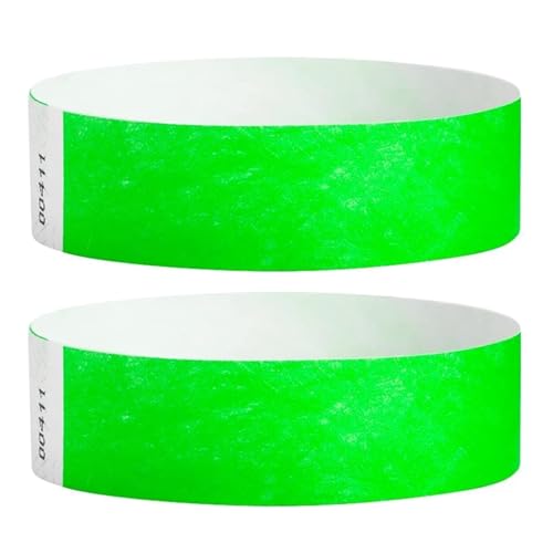 Pyugxab 1000 Stück Papier Neon Event Farbige wasserdichte Papier-Armbänder (grün) von Pyugxab