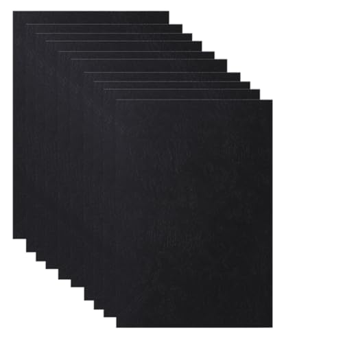 Pyugxab Papierbindeeinband, A4, Ledertextur, A4, Papiereinband, 21,6 x 29,6 cm, Präsentation, Ledernarbung, Schwarz von Pyugxab