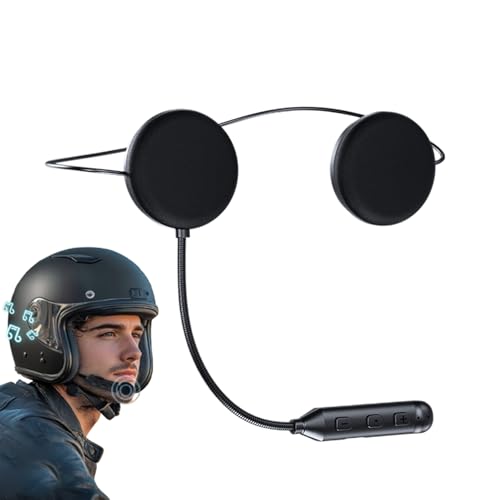 Pzuryhg Helmet Headset, Motorcycle Headphone, Ultra-Thin 12mm Smart Intercom Earbuds, Music Control & Automatic Answering for Outdoor Riding, Powersports Communication, Black von Pzuryhg
