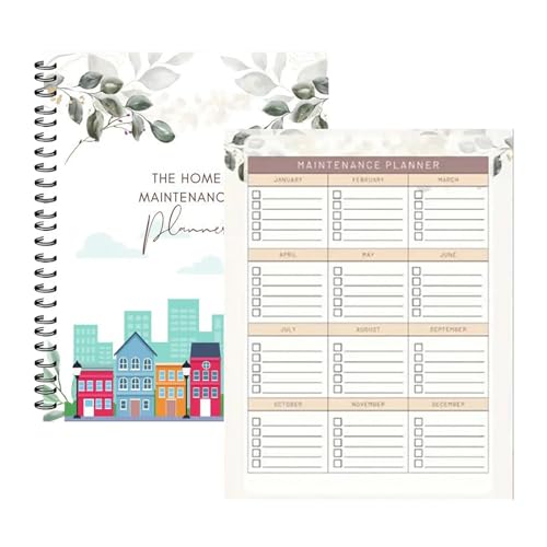 Pzuryhg Home Maintenance Log Book, Monthly Renovation Planner, Clear Table Design, Household Upgrade Record Keeper, For Pipeline Inspection, Appliance Care, 28.5 X 21cm/11.22 X 8.27 In, 1-Pack von Pzuryhg