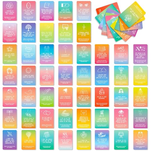 Pzuryhg Motivational Gratitude Cards, Paper Affirmation Cards Set, 50X Positive Messages, Inspiring & Uplifting Design, Ideal For Girlfriend, Teens, Women, Friends, Adults Pzuryhg Motivational Gratitude Cards, Paper Affirmation Cards Set, 50X Positive Messages, Inspiring & Uplifting Design, Ideal For Girlfriend, Teens, Women, Friends, Adults von Pzuryhg
