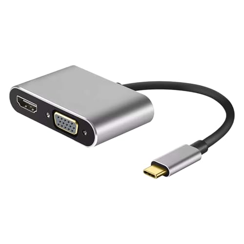 Pzuryhg USB C auf DVI VGA Adapter, 4K Typ-C auf HD Multimedia Schnittstelle, tragbarer 4-in-1-Multiport HDTV Port Hub, hochauflösender Videoausgang, für Heimkino, Kompatibilität, 1 Pack Pzuryhg USB C auf DVI VGA Adapter, 4K Typ-C auf HD Multimedia Schnittstelle, tragbarer 4-in-1-Multiport HDTV Port Hub, hochauflösender Videoausgang, für Heimkino, Kompatibilität, 1 Pack von Pzuryhg