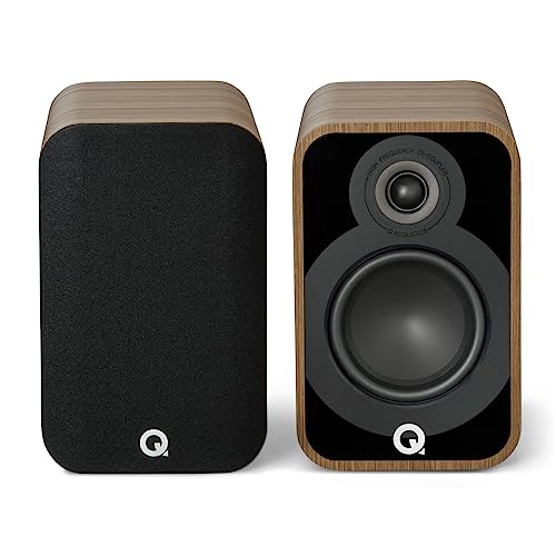 Q ACOUSTICS 5020 Bücherregal-Lautsprecher Paar Holme Oak – 12,7 cm Mittel-/Bass-Treiber, 2,5 cm Hochtöner – TV-Lautsprecher für Surround-Sound-System – Vinyl-Schallplattenspieler Lautsprecher Hifi, von Q Acoustics