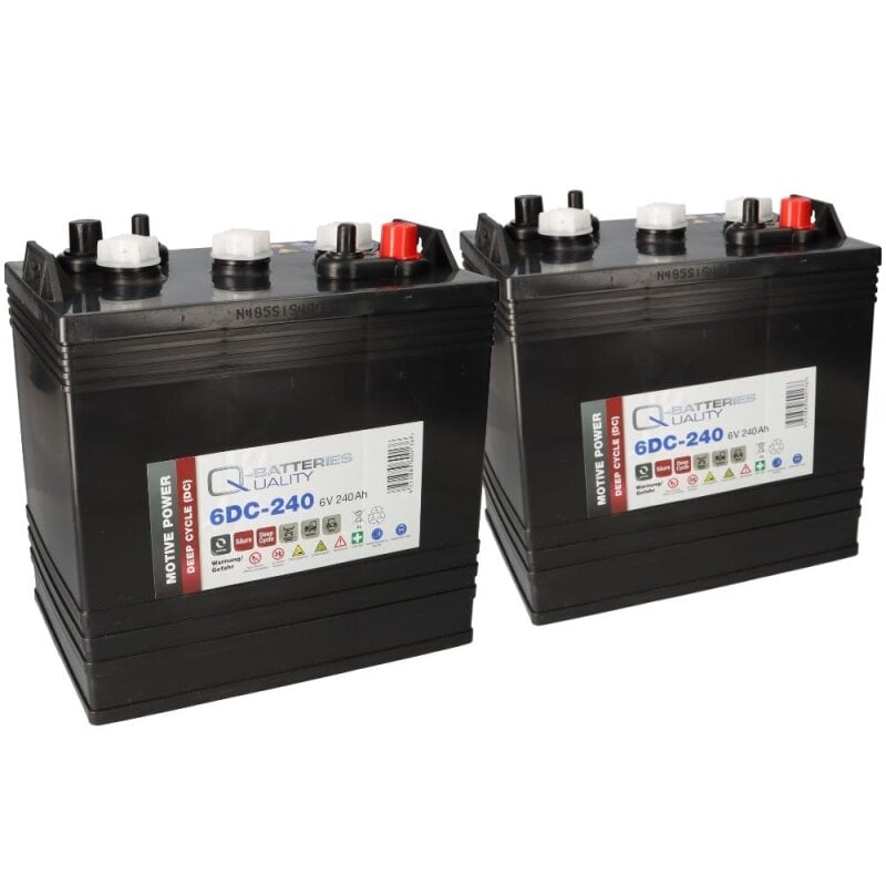 2x Q-Batteries 6DC-240 6V 240Ah Deep Cycle Traktionsbatterie von Q-Batteries
