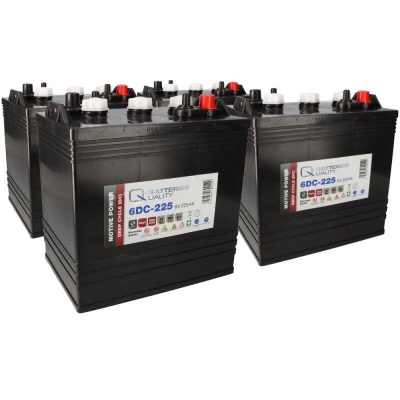 4x Q-Batteries 6DC-225 6V 225Ah Deep Cycle Traktionsbatterie von Q-Batteries