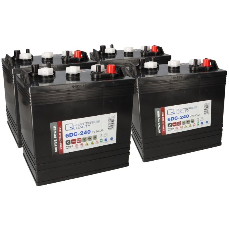 4x Q-Batteries 6DC-240 6V 240Ah Deep Cycle Traktionsbatterie von Q-Batteries
