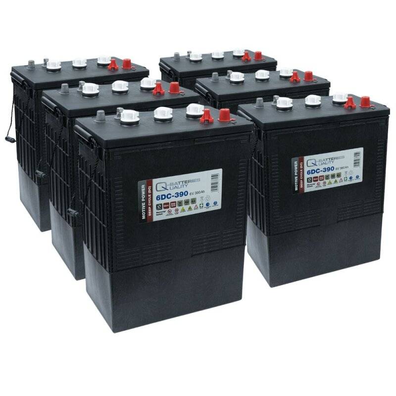 6x Q-Batteries 6DC-390 6V 390Ah Deep Cycle Traktionsbatterie von Q-Batteries