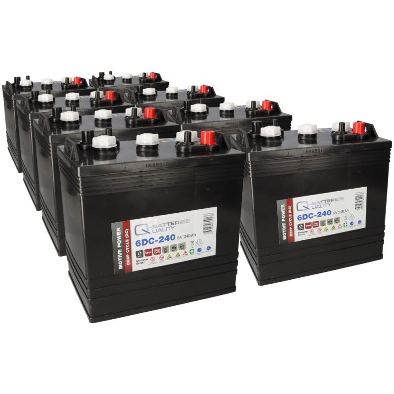 8x Q-Batteries 6DC-240 6V 240Ah Deep Cycle Traktionsbatterie von Q-Batteries