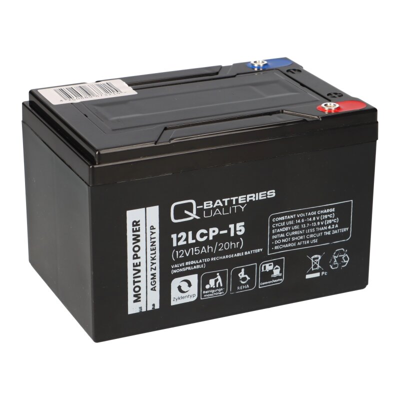 Akku 12V 15Ah, 6-DZM-12 kompatibel Elektro Fahrzeuge von Q-Batteries