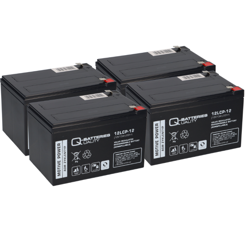 Akku kompatibel PR0002983 CHES011 eFlux Freeride 4x 12LCP-12 12V-13Ah AGM Blei QB von Q-Batteries