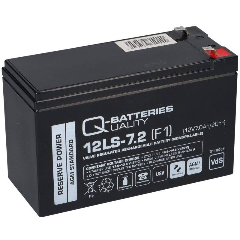 B-Ware Q-Batteries 12LS-7.2 F1 12V 7,2Ah Blei-Vlies-Akku / AGM VRLA mit VdS von Q-Batteries