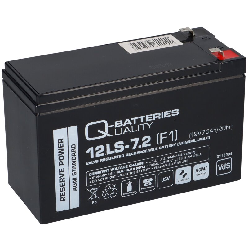 B-Ware Q-Batteries 12LS-7.2 F1 12V 7,2Ah Blei-Vlies-Akku / AGM VRLA mit VdS B-Ware Q-Batteries 12LS-7.2 F1 12V 7,2Ah Blei-Vlies-Akku / AGM VRLA mit VdS von Q-Batteries