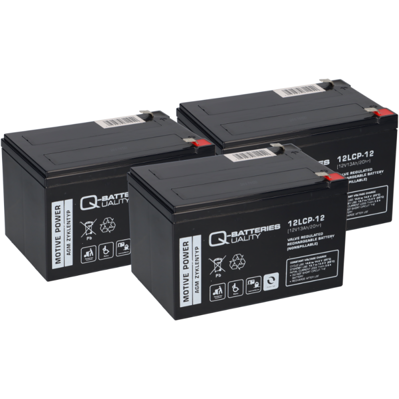 Kompatibler Akku E Roller E Scooter Quad E Bike 36V 3x 12LCP-12 12V-13Ah AGM QB Kompatibler Akku E Roller E Scooter Quad E Bike 36V 3x 12LCP-12 12V-13Ah AGM QB von Q-Batteries