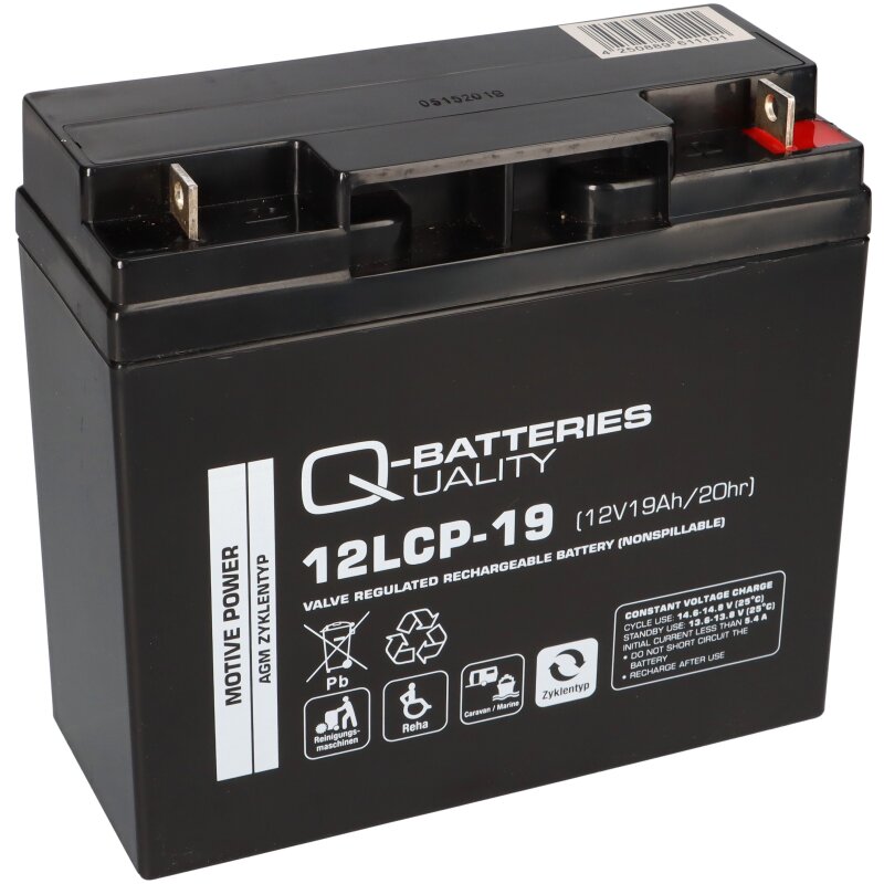 Q-Batteries 12LCP-19 / 12V - 19Ah Blei Akku Zyklentyp AGM - Deep Cycle VRLA Q-Batteries 12LCP-19 / 12V - 19Ah Blei Akku Zyklentyp AGM - Deep Cycle VRLA von Q-Batteries