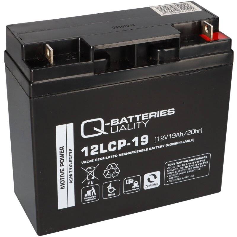 Q-Batteries 12LCP-19 / 12V - 19Ah Blei Akku Zyklentyp AGM - Deep Cycle VRLA von Q-Batteries
