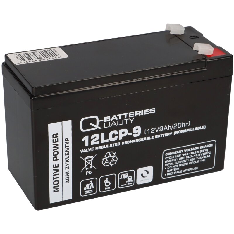 Q-Batteries 12LCP-9 / 12V - 9Ah Blei Akku Zyklentyp AGM - Deep Cycle VRLA Q-Batteries 12LCP-9 / 12V - 9Ah Blei Akku Zyklentyp AGM - Deep Cycle VRLA von Q-Batteries