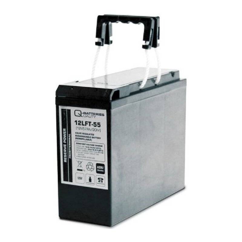 Q-Batteries 12LFT-55 12V 55Ah AGM Frontterminal Blei Akku 10-Jahrestyp VRLA von Q-Batteries