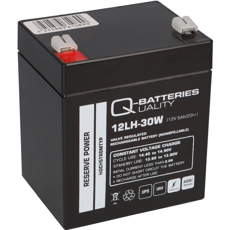 Q-Batteries 12LH-30W 12V 5Ah Blei-Vlies-Akku AGM VRLA Hochstrom USV von Q-Batteries