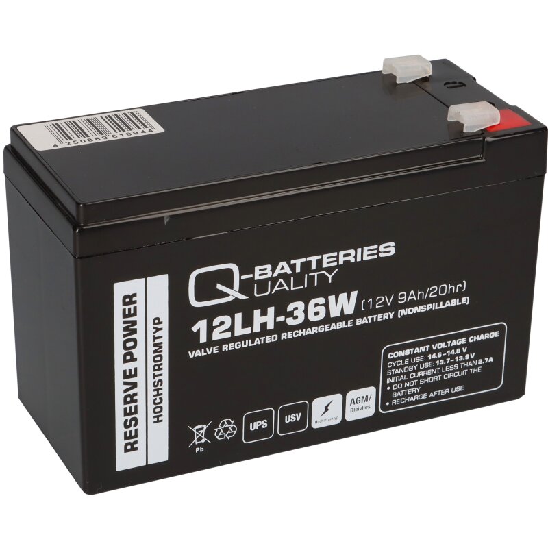 Q-Batteries 12LH-36W 12V 9Ah Blei-Vlies-Akku AGM VRLA Hochstrom USV Q-Batteries 12LH-36W 12V 9Ah Blei-Vlies-Akku AGM VRLA Hochstrom USV von Q-Batteries