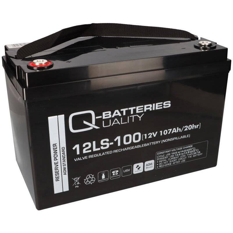 Q-Batteries 12LS-100 / 12V - 107Ah Blei Akku Standard-Typ AGM 10 Jahres Typ von Q-Batteries