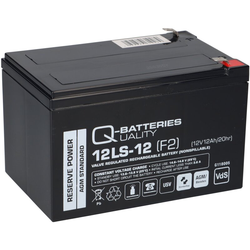 Q-Batteries 12LS-12 F2 12V 12Ah Blei-Vlies-Akku / AGM VRLA mit VdS Q-Batteries 12LS-12 F2 12V 12Ah Blei-Vlies-Akku / AGM VRLA mit VdS von Q-Batteries