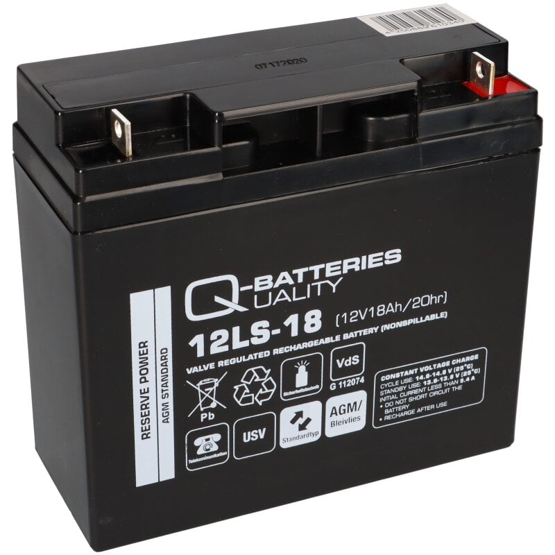 Q-Batteries 12LS-18 12V 18Ah Blei-Vlies-Akku AGM VRLA mit VdS von Q-Batteries
