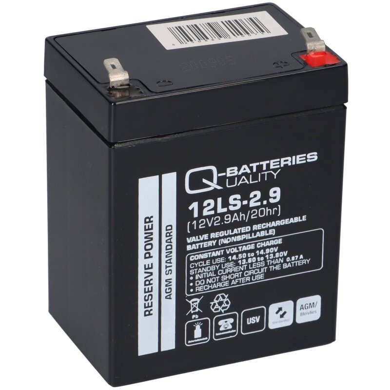Q-Batteries 12LS-2.9 12V 2,9Ah Blei-Vlies Akku / AGM VRLA Q-Batteries 12LS-2.9 12V 2,9Ah Blei-Vlies Akku / AGM VRLA von Q-Batteries