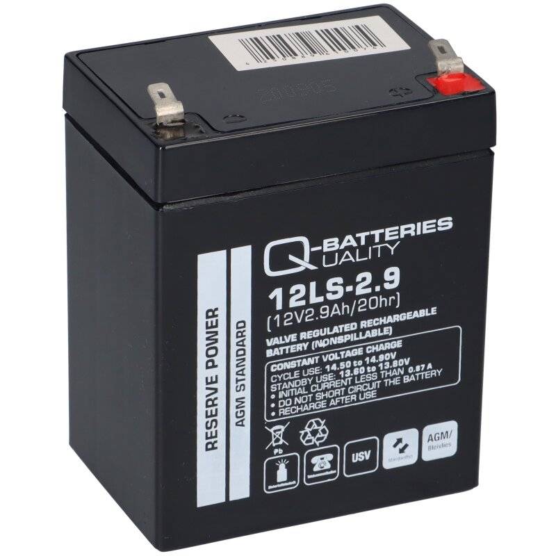 Q-Batteries 12LS-2.9 12V 2,9Ah Blei-Vlies Akku / AGM VRLA von Q-Batteries