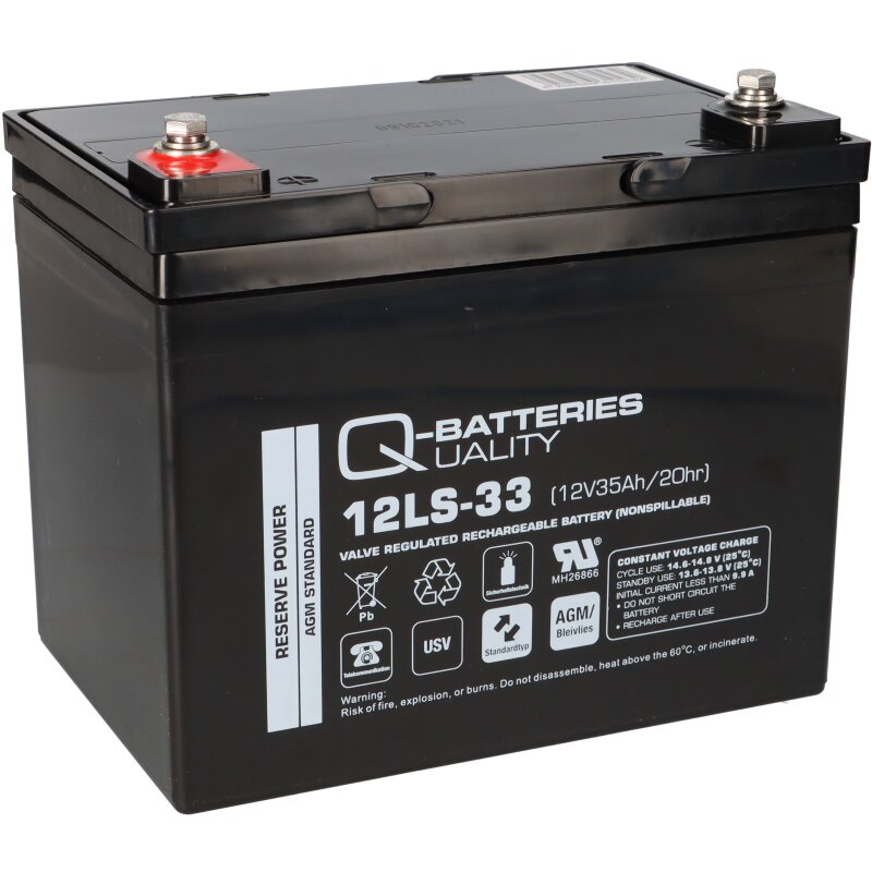 Q-Batteries 12LS-33 / 12V - 35Ah Blei Akku Standard-Typ AGM - 10 Jahres-Typ von Q-Batteries