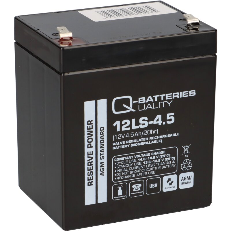 Q-Batteries 12LS-4.5 12V 4,5Ah Blei-Vlies Akku / AGM VRLA von Q-Batteries