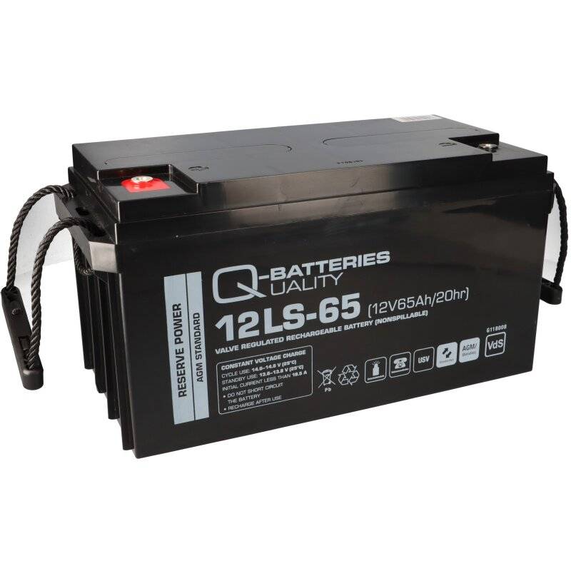 Q-Batteries 12LS-65 12V 65Ah Blei-Vlies-Akku / AGM VRLA mit VdS von Q-Batteries