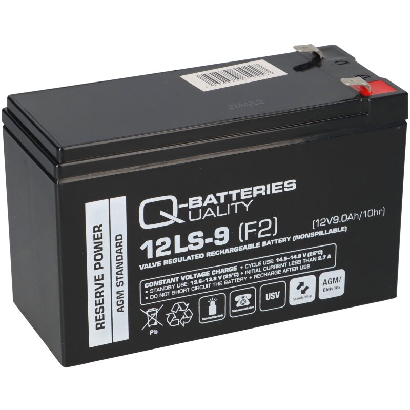 Q-Batteries 12LS-9 12V 9Ah F2 AGM 10 Jahre Akku von Q-Batteries