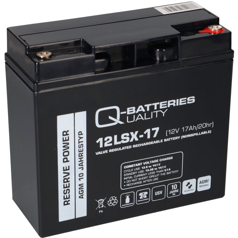 Q-Batteries 12LSX-17 12V 17Ah Blei-Vlies-Akku AGM 10 Jahre von Q-Batteries