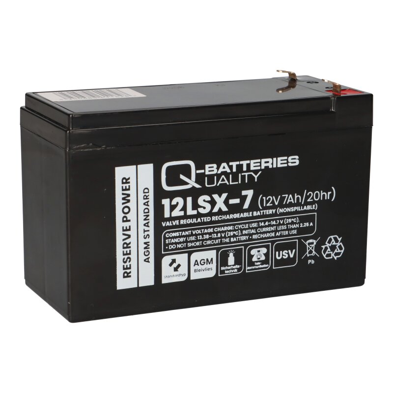 Q-Batteries 12LSX-7 12V 7Ah Blei-Vlies-Akku AGM 10 Jahre von Q-Batteries