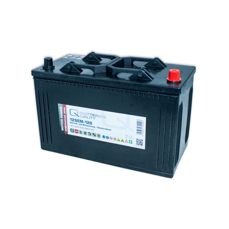 Q-Batteries 12SEM-120 12V 120Ah Semitraktionsbatterie von Q-Batteries