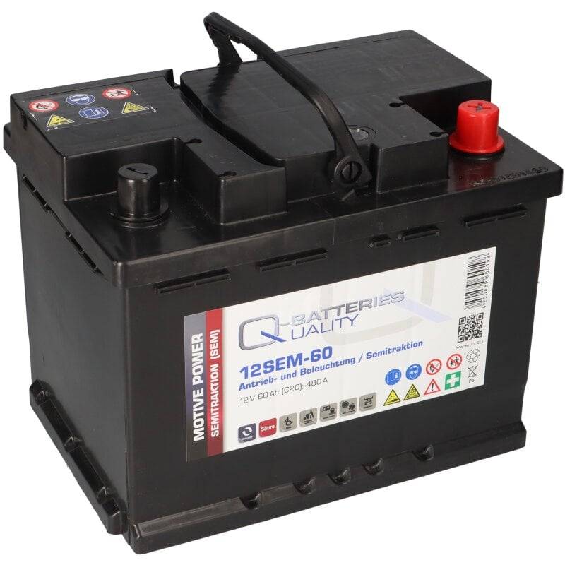 Q-Batteries 12SEM-60 12V 60Ah Semitraktionsbatterie von Q-Batteries