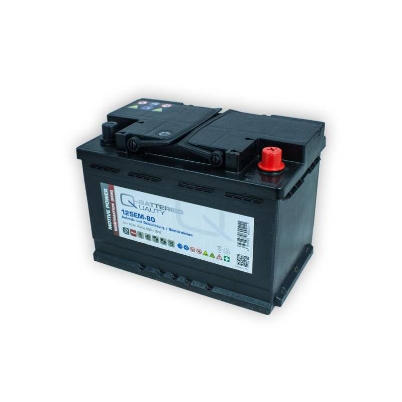 Q-Batteries 12SEM-80 12V 80Ah Semitraktionsbatterie von Q-Batteries